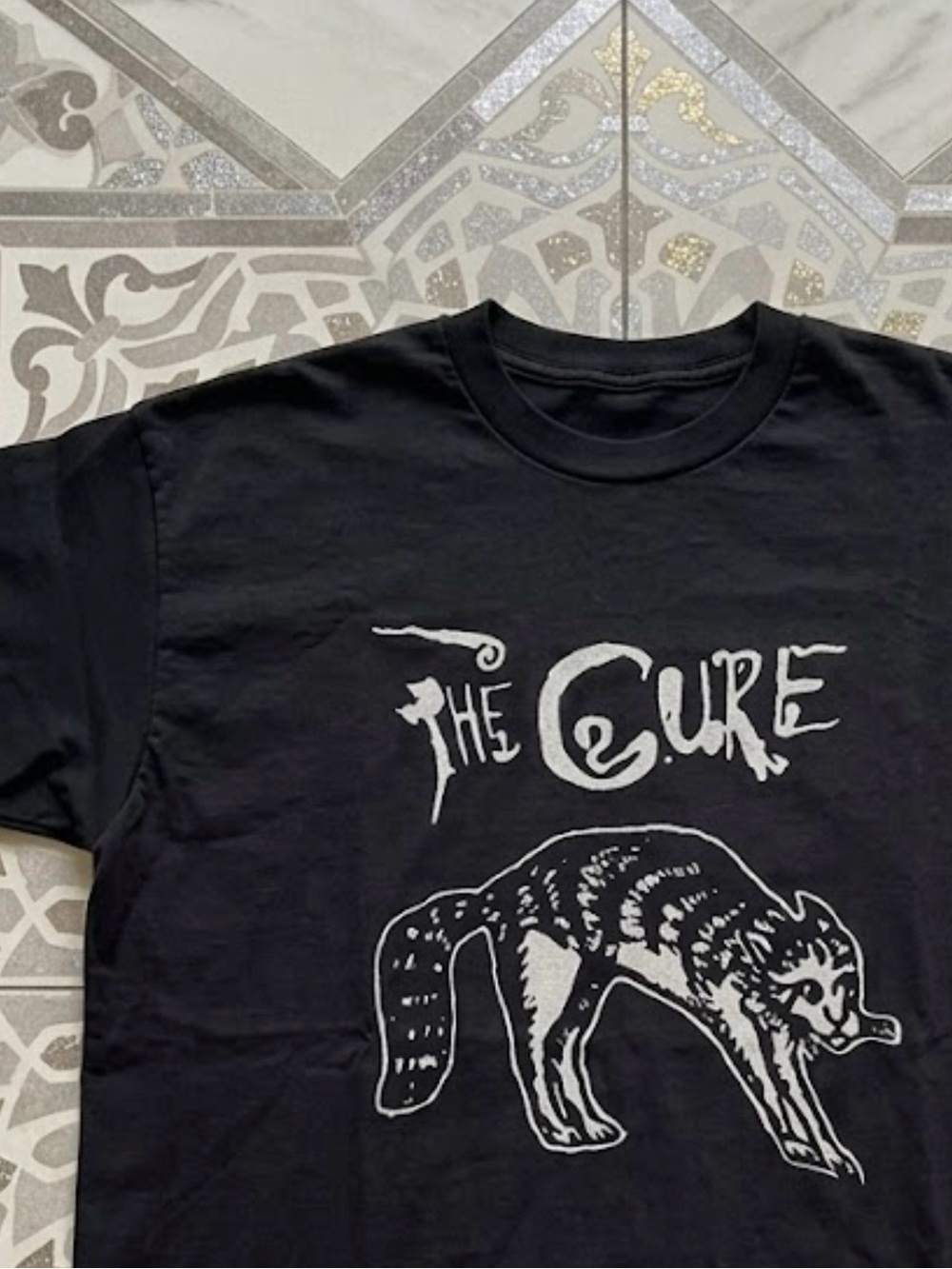 The Cure Cat Graphic T-Shirt Black Band Tee Post Punk Goth Rock Band Tee - Picture 2 of 5